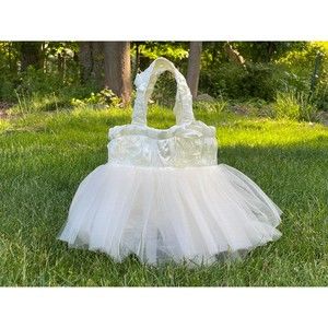 Princess Tote, Bridesmaid Bag, Bridal Flower Girl Bag, Ballerina Tote, Ivory